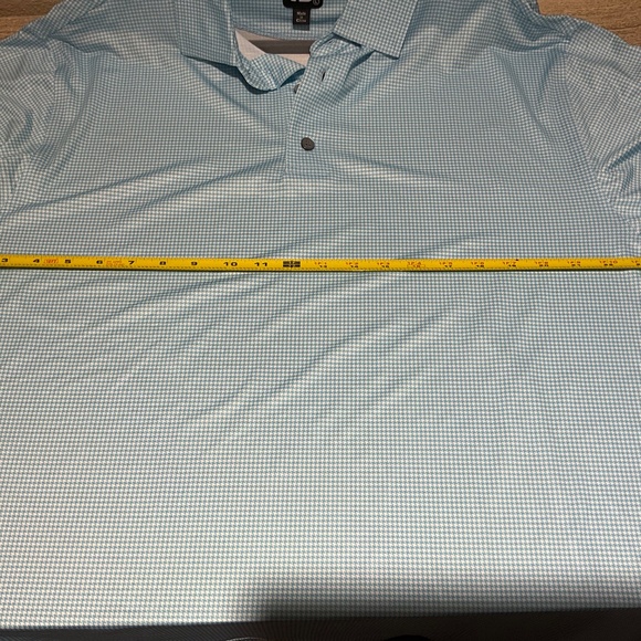 FOOTJOY Turquoise Blue and White Houndstooth Short Sleeve Golf Polo Shirt Large - Picture 7 of 9